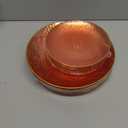 Rubtlamp 60Pcs Orange Plastic Plates, Orange Disposable Plates With Gold Rim, Hammered Plastic Plates Include 30 Dessert Platos, 30 Dinner Platos for Party