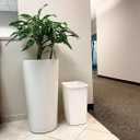 Rubbermaid Small Kitchen Bathroom Trash Can, 9 Gallons, White, Waste Basket for Under Counter/Kitchen/Office/Bedroom/Bathroom