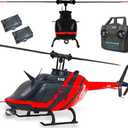 Remote controlled helicopter C138 custom color RC helicopter single wing without aileron 6CH 6-axis gyroscope height hovering adult beginner 2 batteries (black) Suitable for adults 14+