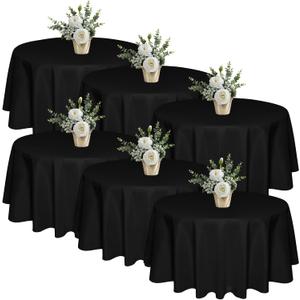 3 Pack 120" Round Black Tablecloths