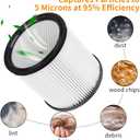 DXVC6910 Cartridge Filter Replacement for DEWALT Wet Dry Vacuum Cleaners 6-16 Gallon, Compatible with Dewalt DXV06P DXV09P DXV10P DXV10PL DXV10SA DXV12P DXV14P DXV16P, 2 Pack