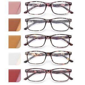 JOLISU 5 Pack Reading Glasses For Women,Spring Hinges, Sturdy and Durable (3.00)