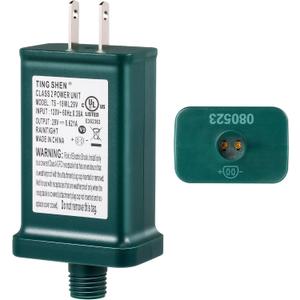 Enhon 29V LED Power Supply, UL Certification LED Transformer Replacement Class 2 Power Supply, Low Voltage Transformer US Plug Adapter for Christmas Tree Light, Green, Left Positive(TS-18WL29V)