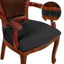 CZL Dining Chair Covers Set of 2, Upgraded Zipper Dining Chair Seat Covers Washable, Stretch Jacquard Dining Chair Slipcover Chair Protectors Covers Removable, Beige, Set of 2