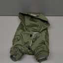 Waterproof Dog Winter Jacket with Harness Built in, Chihuahua Pomeranian Clothes, Small Dog Coat Hoodie with Legs, Pet Snowsuit with Warm Fleece Lining-Green-L