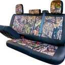 Season Guard Mossy Oak Camo Truck Bench Seat Cover Fits All Full-Size Silverado F-150 Ram Sierra Titan Tundra Pickup Trucks; Folding Bench or Standard Bench Seats; 600D Oxford Fabric with Faux Leather
