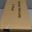 Set of 2 Industrial Table Lamps with USB C+A Ports and Outlet, Fully Stepless Dimmable Bedside Lamps for Bedrooms, Nightstand Desk Lamp with Glass Shade for Reading Living Room Office (Bulbs Included)