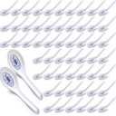 Hushee 100 Pcs Asian Soup Spoon Large Chinese Noodle Ramen Reusable Japanese Pho Spoon Bulk with Hook for Home Restaurant