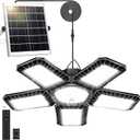 Solar Shed Light All Day, 267LED Solar Lights Outdoor Indoor with Motion Sensor, Remote Control, Timer, Waterproof Pendant Lights for Gazebo, Shed, Garage, Barn (Black-5)