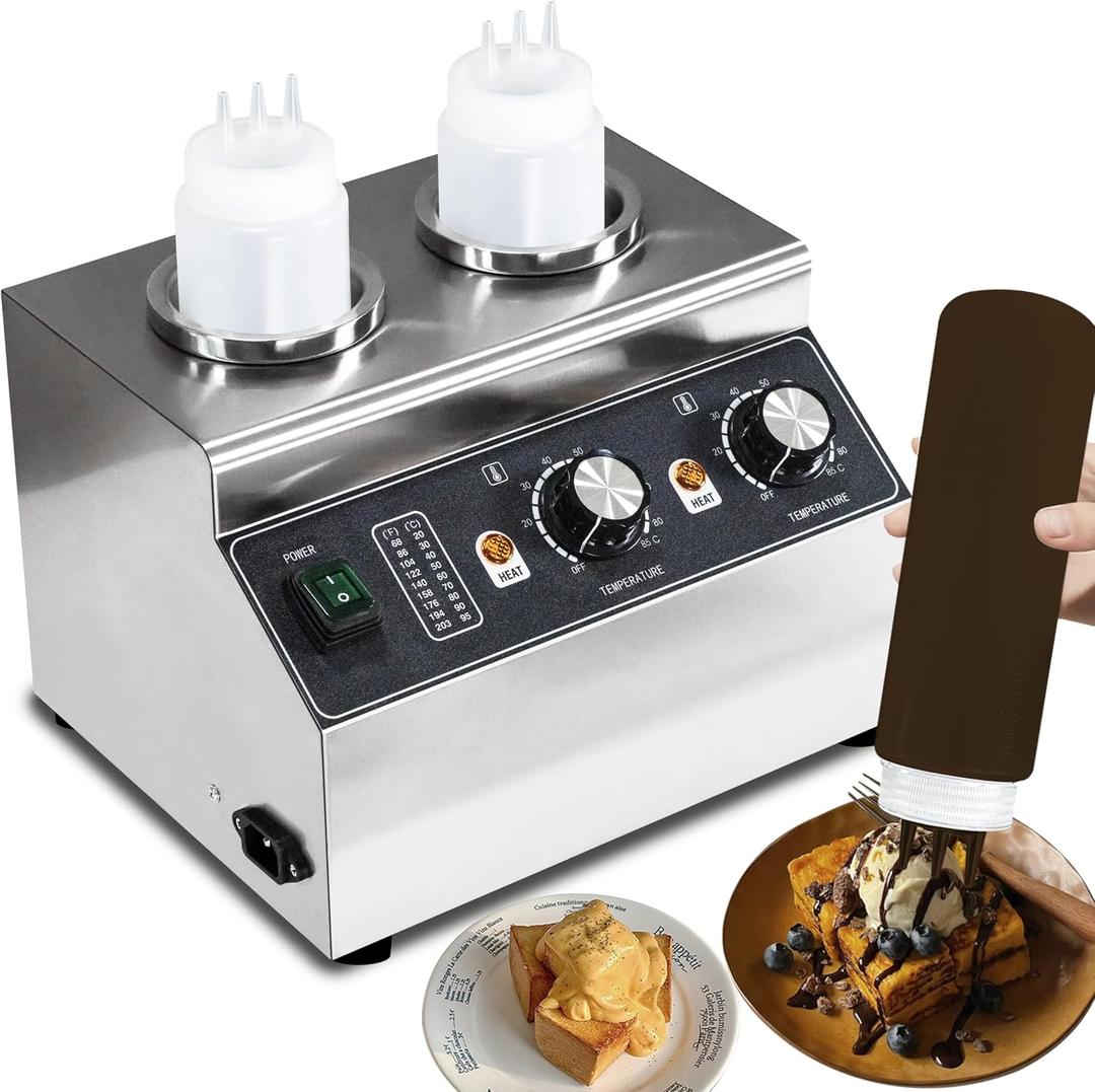 Electric Cheese Sauce Warmer Nacho Cheese Dispenser Warmer Commercial Cheese Dispenser, Hot Fudge Bottle Warmer for Cheese Chocolate Hot Fudge Caramel 86-185 110V