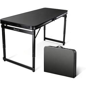 Folding Camping Table 3.3Ft X 2Ft, Aluminum Portable Adjustable Fold Table, 3.2 ft x 2 ft × 1.97 ft H