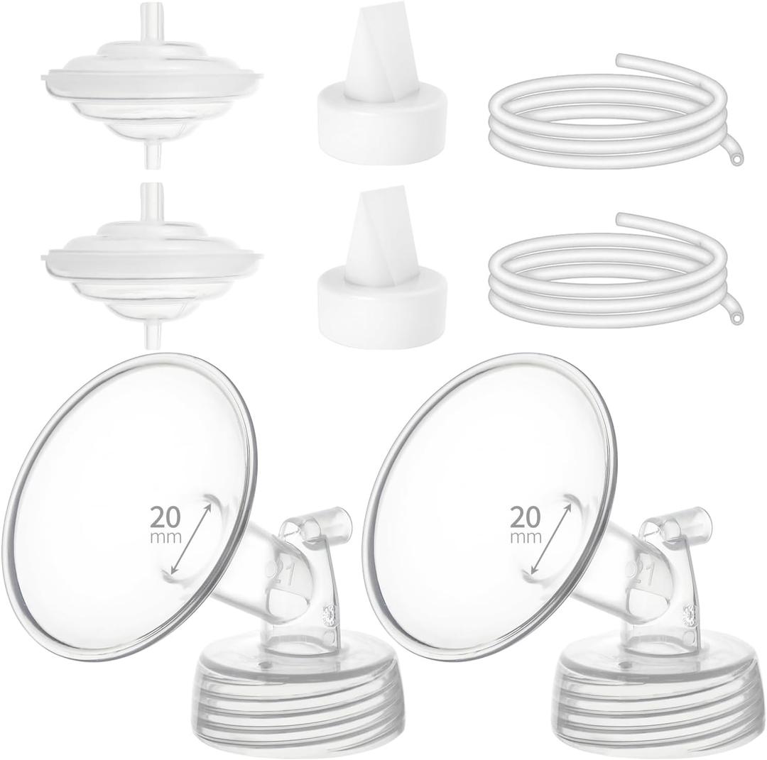 Breastpump Parts Compatible with Spectra S1 S2 9 Plus Motif Luna Ameda MYA Cimilre 20mm Flange Valve Tube Backflow Protector Replacement Kit for Spectra Accessories/Parts