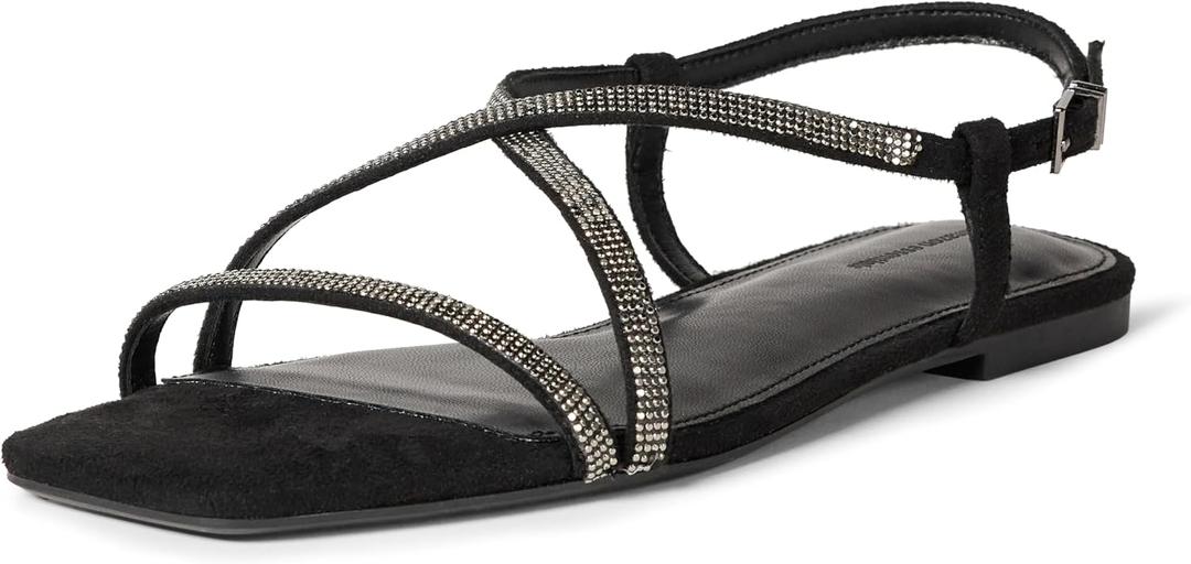 Amazon Essentials Women's Flat Strap Sandals with Memory Foam