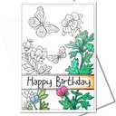 Art Eclect Birthday Cards to Color for Adults, 10 Cards with Different Designs and 10 White Envelopes (Birthday/10)