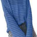 Womens Fall Sweaters 2025 Lightweight Casual Long Sleeve Crochet Hollow Out Knit Pullover Tops Clothing Size M