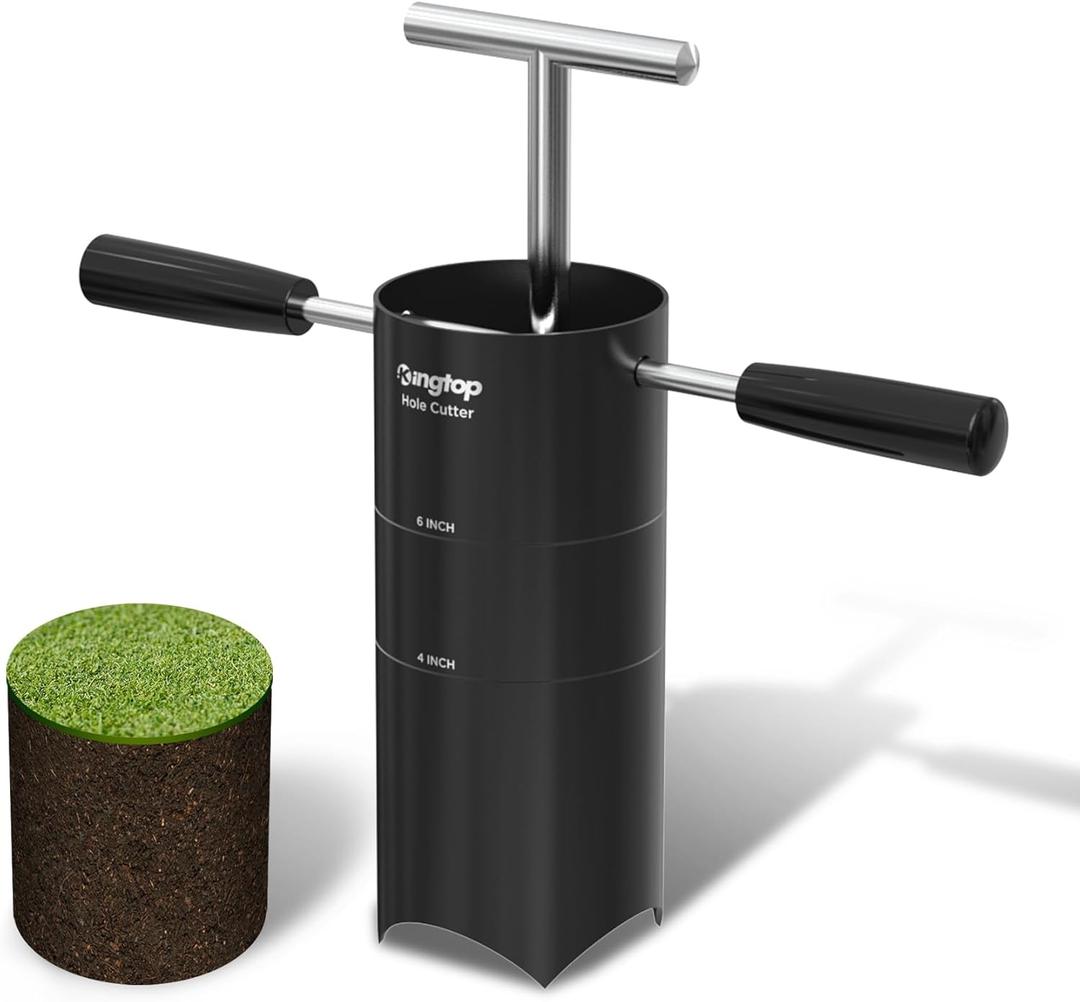 KINGTOP Portable Golf Hole Cutter  Detachable Handle, USGA Standard 4Inch & 6Inch Hole Digger  Backyard, Garden, Outdoor Golf Putting Green Practice