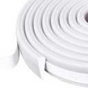 WEZKYLCG Weather Stripping Door Seal, Upgraded Wedge Window Draft Stopper, PU Foam Seals Tape, Strong Adhesive, Soundproofing, Window Insulation for Winter, Door Frame Gaps Filler (White, 20 Ft)