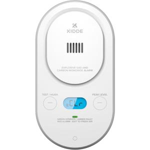 Kidde Carbon Monoxide + Explosive Gas, Natural Gas & Propane Alarm, Plug-in with AA Battery Backup, Digital Backlit Display, 85 dB Alarm, Rotating Plug, LED Status Indicators, 5th Edition, COPDLG