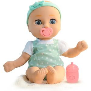 Sam 15" Realistic Soft Body Baby Doll with Open/Close Eyes with Bottle, Pacifier, Headband, & Outfit|Blue| Ages 18M+