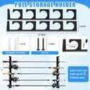 12 Pack Fishing Rod Holders for H5 Wall Ceiling Mounted Fishing Pole Racks Horizontal Pole Storage Holders for Garage Boats Door Rod Rack Summer Boat Accessories Nets Gifts Men