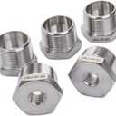LTWFITTING Bar Production Stainless Steel 316 Pipe Hex Bushing Reducer Fittings 1" Male x 1/4" Female NPT Fuel Water Boat (Pack of 5)