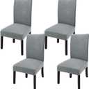 GoodtoU Dining Room Chair Covers Set of 4 - Dining Chair Covers 4 Pack Chair Slipcovers Set of 4, Kitchen Set of 4 for Hotel, Dining Room, Light Gray
