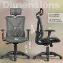ELABEST Mesh Office Chair,Ergonomic Computer Desk Chair,Sturdy Task Chair- Adjustable Lumbar Support & Armrests,Tilt Function,Comfort Wide Seat,Swivel Home Office Chair (Eucalyptus)