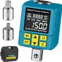 1/ 2" Digital Torque Adapter, (±1% Accuracy, 7.4-150Ft-lb) Digital Torque Wrench Adapter for Auto, with Upgrade Color Display, Versatile Meter - Smart Alert | Peak/ Track | Preset | Store/ Delete(203N.m)