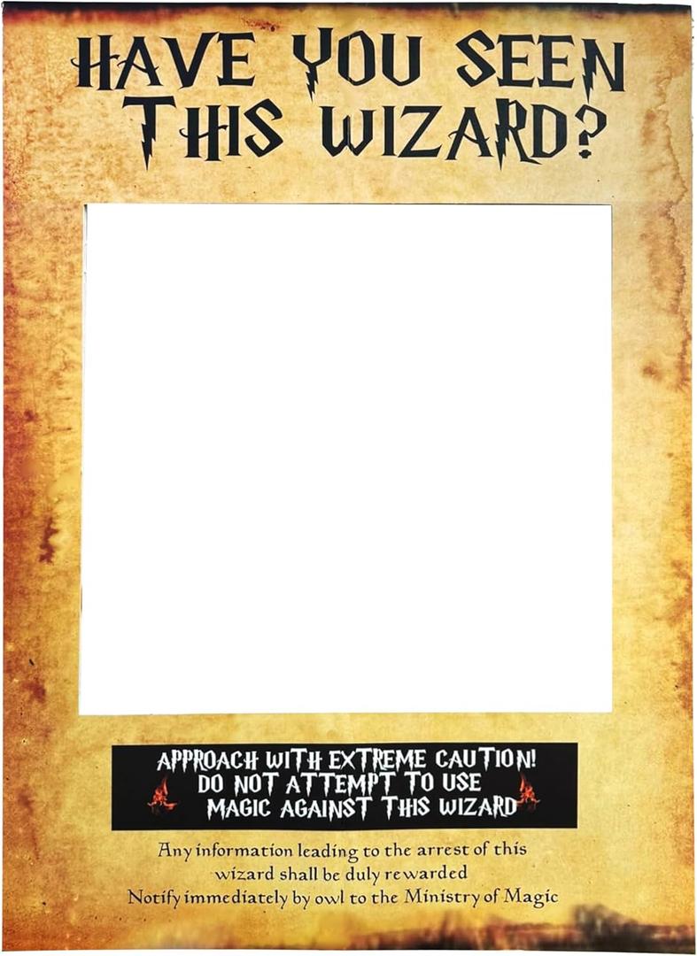 LaVenty Have You Seen This Wizard Photo Booth Prop Wizard Inspired Photo Booth Frame Wizard Birthday Party Photo Booth Props for Wizard Theme Party Decorations (Multi Color)