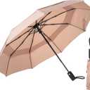 Mr. Pen- Windproof Travel Umbrella, Small Water-Resistant Automatic Folding Umbrella for Rain and Sun, Light, Compact and Portable for Women & Men, Fits Car & Backpack (Nude Beige)