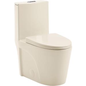 Swiss Madison Well Made Forever SM-1T254BQ, St. Tropez One Piece Elongated Toilet Dual Vortex Flush 1.1/1.6 gpf in Bisque Swiss Madison Well Made Forever SM-1T254BQ, St. Tropez One Piece Elongated Toilet Dual Vortex Flush 1.1/1.6 gpf in Bisque