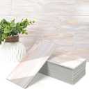Art3d 102-Piece Peel and Stick Wall Tile for Kitchen Backsplash, Bathroom, Fireplace, 3in. x 6in. Stick on Subway Tile, Yellow Jasper
