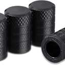 CKAuto Tire Valve Stem Caps, Black, 4 pcs/Pack, Anodized Aluminum Tire Valve Cap Set, Corrosion Resistant, Universal Stem Covers for Cars Trucks Motorcycles SUVs and Bikes