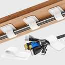 Cable Management Under Desk, Up to 15 CordEnhanced Wire Holder Reusable Cord Organizer Holder, Adjustable Hook and Loop Cable Ties, Wire Clips Under Table Hider, 20 Pair(White)