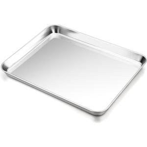 P&P CHEF 16 Inch Baking Cookie Sheet, Oven Pan Tray Stainless Steel Sheet Pan for Kitchen, Oven Bakeware for Multi Uses, Shiny Look & Dishwasher Safe, Healthy & Heavy Duty, 1Pc