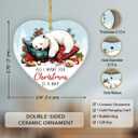 2025 Funny Christmas Ornaments Polar Bear for Kids, Cute Polar Bear Gifts for Women Men Coworkers Neighbors, Funny Gifts for Friends, Ceramic Ornament for Christmas Tree Decorations