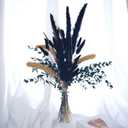 Dried Flowers for Vase, Black Pampas Grass Boho Bouquet Decor Mixed Dreid Flowers Wall Decor, Rustic Flower Arrangement for Home Decor Office Bedroom DIY Craft