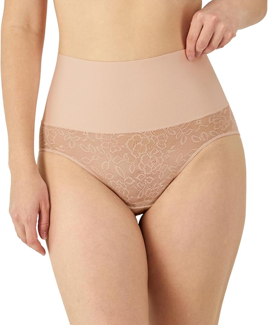 Maidenform Women's High-Waisted Shapewear Underwear - Tummy Control Shaping Brief, Firm Control Panties (Pink Pirouette Lace)