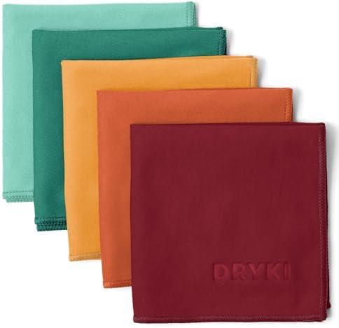 DRYKI Pocket-Sized Sweat Towels - The Original Sweat Absorbing Handkerchiefs - Quick-Dry Microfiber Sweat Rags for Face, Hands, & Body - Men & Women - Gym, Sports, and Work (Mountain: 5 Pack)