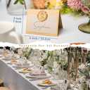 25 Pack Name Cards for Table Setting, Place Cards with Antique Gold Rose Wax Seal Sticker for Wedding, Table Tent Card Stock Handmade Decor for Party, Dinner, Home(Pearlized Champagne Gold)