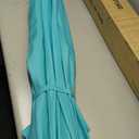 JEAREY 9ft Half Umbrella Outdoor Patio Umbrella Market Umbrellas with Crank, 1/2 Round Wall Umbrella 5 Sturdy Ribs UV Protection for Pool Garden Balcony Deck, Teal Blue