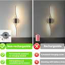 Daunton Modern Hardwired Wall Sconce Set of 2, LED Black Wall Light with Remote Control, RC Dimmable LED Wall Light Indoor, Wall Decor for Hallway Bedroom Living Room TV Wall, 27.5 in, Timer, Memory