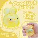 Stress Relief Glitter Bunny Squeeze Toy - Anxiety Calming Sensory Fidget Toy, Soft Squishy Ball for Kids Adults ADHD Autism, Yellow Jelly Hops