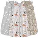 Yoofoss Baby Sleep Sack 18-24 Months 0.5 Tog Wearable Blanket for Baby, 3 Pack 100% Organic Cotton Infant Toddler Sleeping Sack 2-Way Zipper Lightweight Sleep Sack, XL