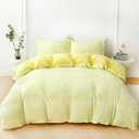 HCORA Faux Fur Duvet Cover, Luxury Ultra Soft Fluffy Plush Velvet Comforter Cover with 2 Pillowcases, Cozy Warmth, No Shedding, Zipper Closure, 3PC, King Size