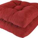 RACE LEAF 19" x 19" Patio Chair Cushions Red - Outdoor/Indoor Tufted Memory Foam Chair Pads Set of 2, Water-Resistant Olefin Chair Seat Cushion Non-Slip Backing