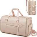 Garment Duffle Bags for Travel,Moulyan Convertible Garment Bag with Shoe Compartment,3 in 1 Waterproof Travel Suit Bag with Shoulder Strap for Women (Pink)
