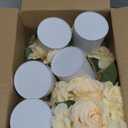 Flower Table Centerpieces - Set of 6 Floral Arrangement Artificial Wedding Hydrangeas Floral Arrangement with Rustic Metal Vase for Bridal Tea Party Event Decorations - Champagne