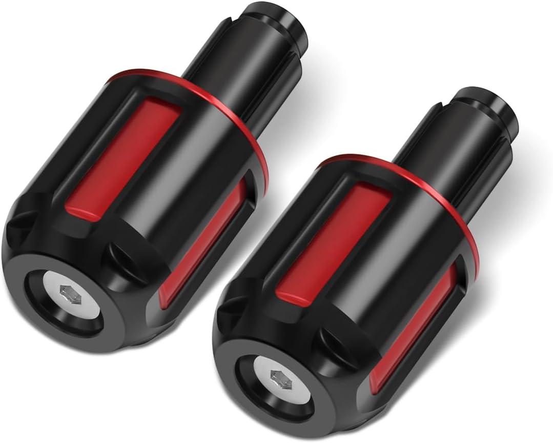 Motorcycle Handlebar Bar Ends Plug, CNC HandleBar Bar Ends Grips Plug Fit For Kawasaki Yamaha Honda Suzuki Aprilia And Motorcycles With Handlebar Inner Diameter Of 14-22mm (Red)