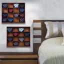 Wall Mounted Tie Rack - 16 Compartment Tie Organizer with Display Racks for Bedroom & Wardrobe